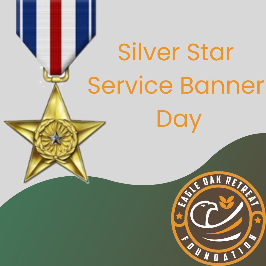 Today we would like to recognize the recipients of the Silver Star Service Banner, the third highest medal a member of our Armed Forces can receive for gallant action during combat. #silverstarservicebannerday #posttraumaticgrowth #CarryTheLoad #EagleOakRetreat #WarriorPATHH