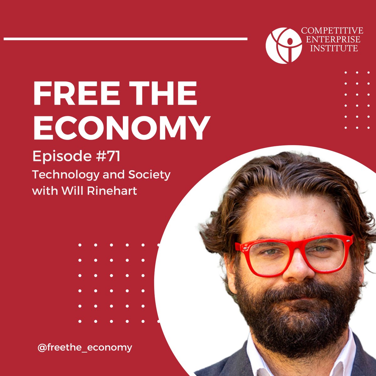 Tomorrow at 10 AM EDT @freethe_economy welcomes special guest @WillRinehart. Will and @RichardMorrison talk about nature vs. human creation, anxiety over social change, how the government is going to regulate AI, and the future of techno-optimism.