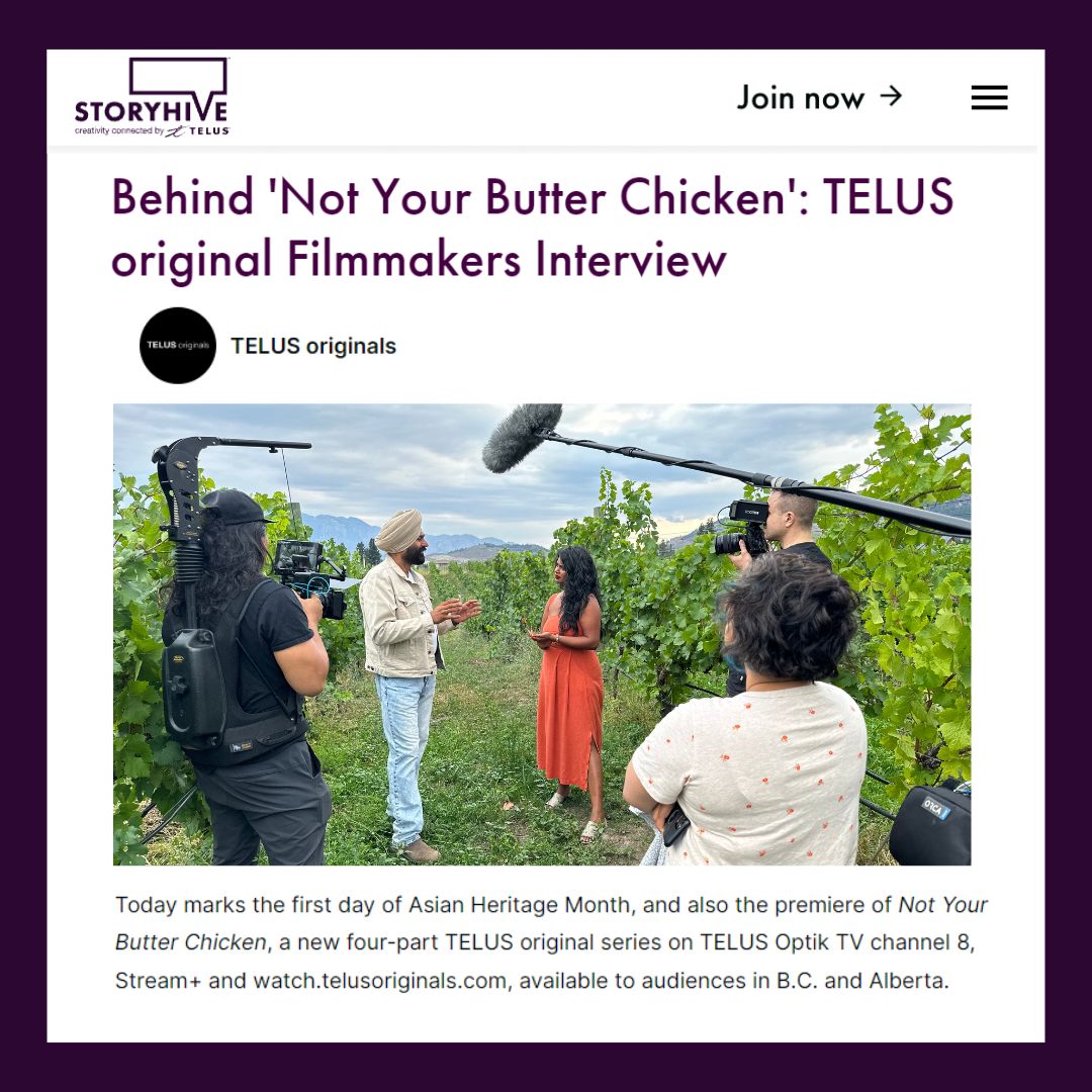 Today marks the first day of Asian Heritage Month, and also the premiere of 'Not Your Butter Chicken', a new four-part TELUS original series on TELUS Optik TV channel 8, watch.telusoriginals.com and Stream+. Read more about the series on the STORYHIVE blog. storyhive.com/blog/behind-no…