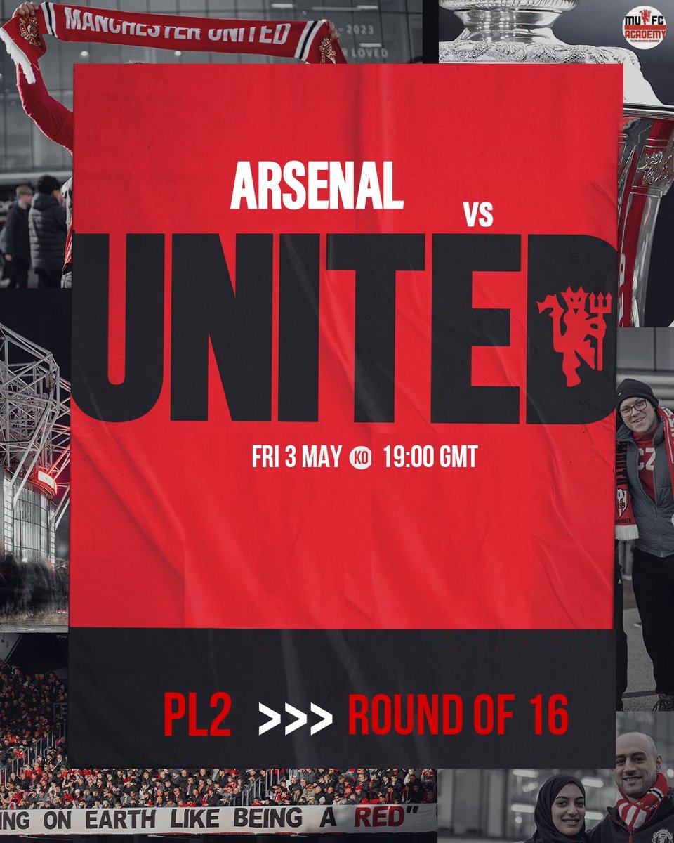 Confirmed: United U21s will travel to Arsenal in the first playoffs of the PL2💪

This comes after United finished 12th in the league and gaining a slot in the playoffs due to the new ' Swiss System '

Will be an entertaining clash, looking forward to it. 

#MUFC #MUAcademy