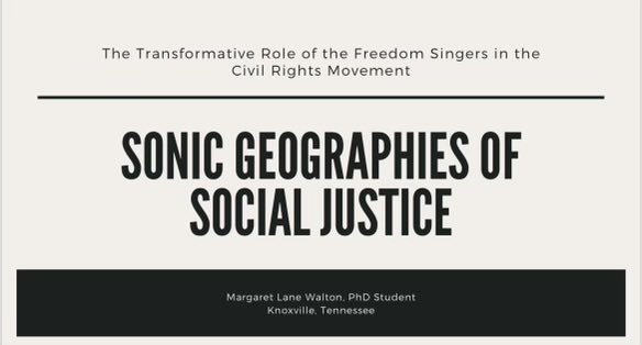 For #AAG2024, PhD Student Margaret Walton presented virtually on the impact of the SNCC Freedom Singers in the ongoing Civil Rights Movement. @margsmaps @theAAG @SEDAAG4 @ArtsSciencesUT