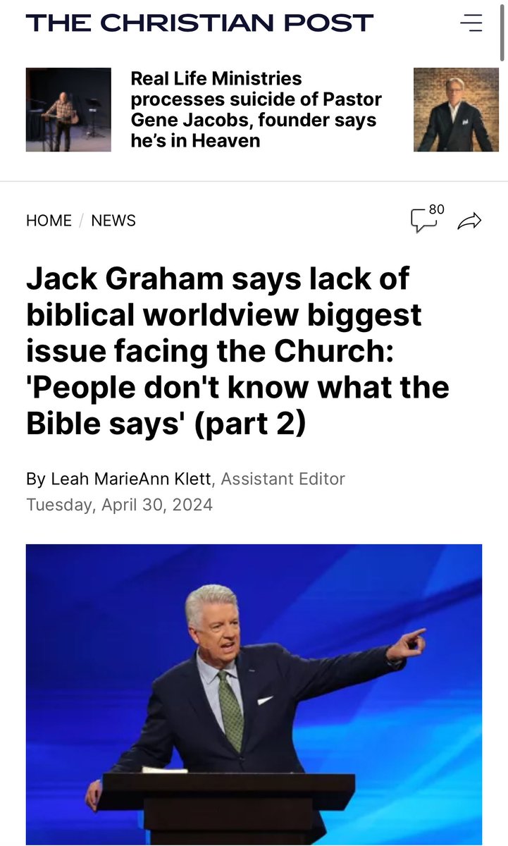 jackngraham's tweet photo. Read part 2 of my conversation with @ChristianPost  on the lack of a Biblical Worldview in the Church today. 

https://t.co/3widASCdwE https://t.co/vU92xIgRFU