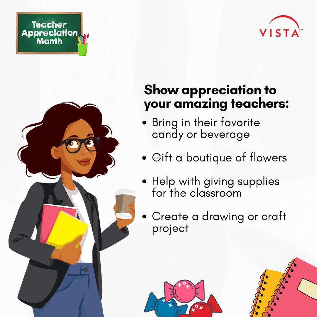 Happy #TeacherAppreciation Month! 🍎✏️ Here are some ways we can show appreciation to our amazing teachers. 🎁 Learn more ways to show appreciation: bit.ly/4a2TlMm
