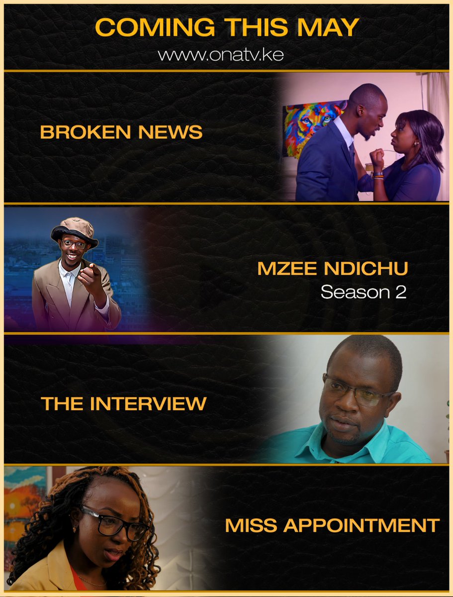 Coming to you this May. 

New movies are coming your way only on onatv.ke 
🔥🔥

#OnaTV #OnaMovies #OnlineTv #StreamingNow #NewMonth #May