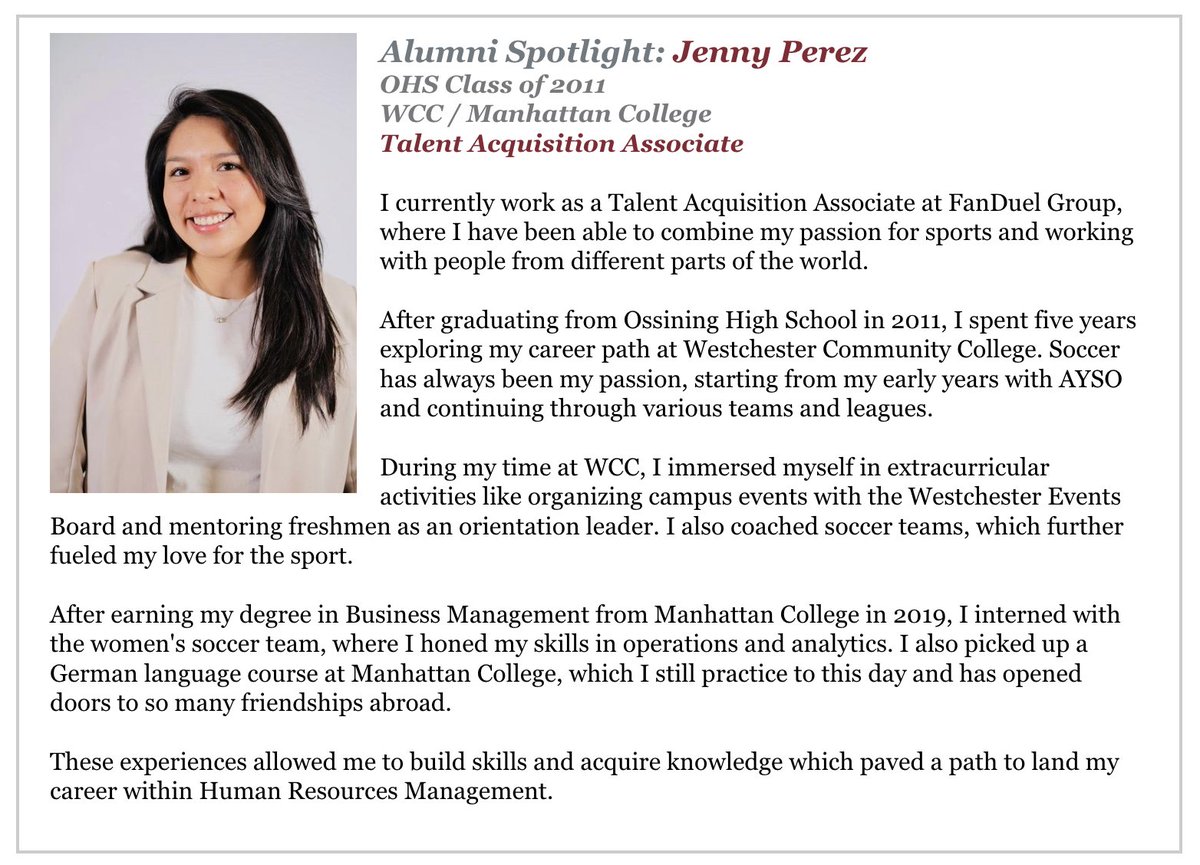 Alumni Spotlight: Jenny Perez, OHS Class of 2011.  #opride