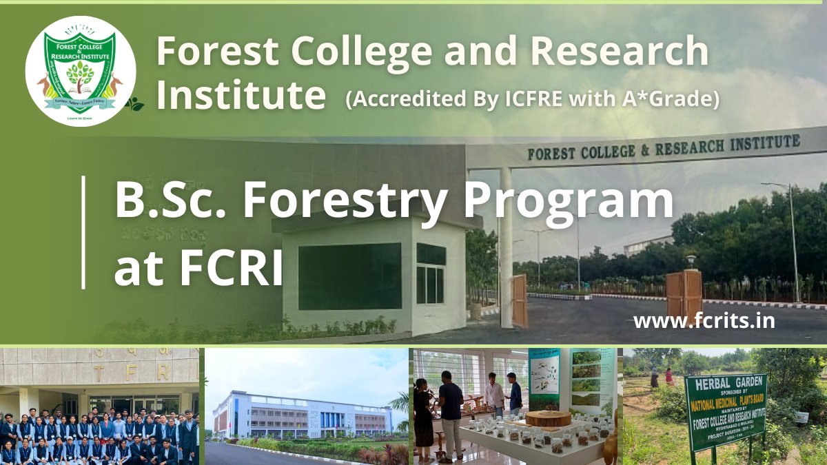 Step into the enchanting world of forestry with our captivating BSc Forestry program! Prepare to be immersed in the wonders of nature, conservation, and sustainable forest management. Join us today and let's make a positive impact together!' fcrits.in #FCRI