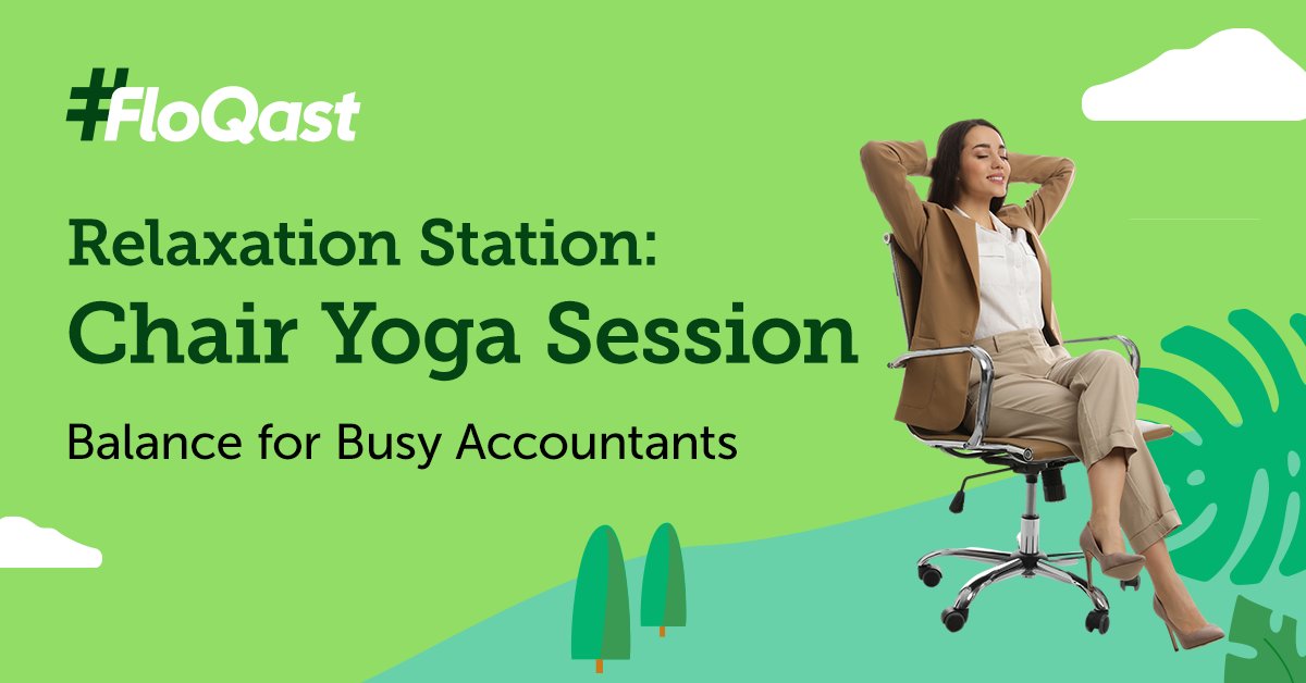May is #MentalHealthAwarenessMonth and all month, FloQast will be sharing resources for busy, (often stressed-out😖) accountants. Relax and reset by joining us and Yoga for Busy Professionals 🧘‍♀️for a bite-sized chair yoga sequence at ow.ly/LS4V50RsP19.