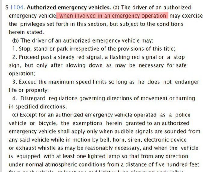 @stackzz73 @NYPDCommAffairs @NYPDPC @NYC_DOI @FDNY @NYCMayor @NYCCouncil @StreetsblogNYC @ABC7NY @NBCNewYork @SDNYnews @BobHoldenNYC It is legal for authorized emergency vehicles to park in locations that are otherwise illegal while they are involved in an emergency operation. Not whenever they find it personally convenient to create unsafe conditions. #FactsMatter