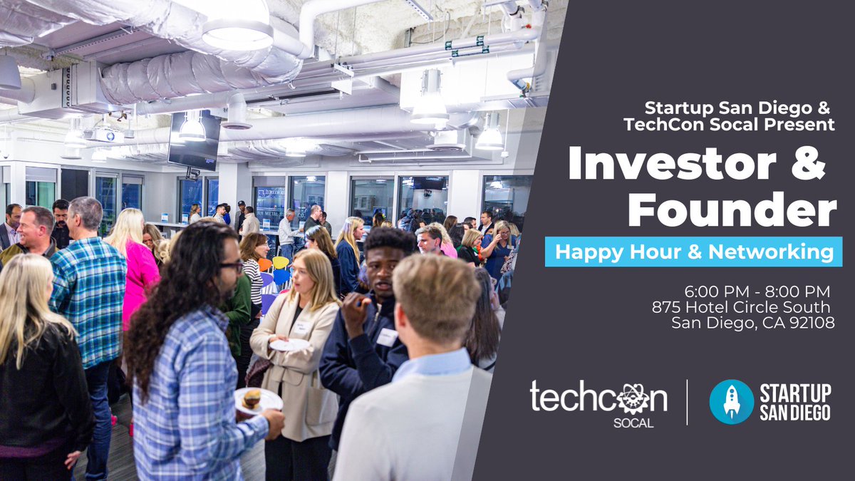 We're excited to announce, in partnership with TechCon SoCal, we'll be hosting an Investor & Founder Happy Hour & Networking event on Thursday, May 23rd, 6:00 PM - 8:00 PM at the Legacy Resort Hotel & Spa! 📍Tickets are limited! 🚀 Grab your tickets: ow.ly/sAgp50Rt9rt