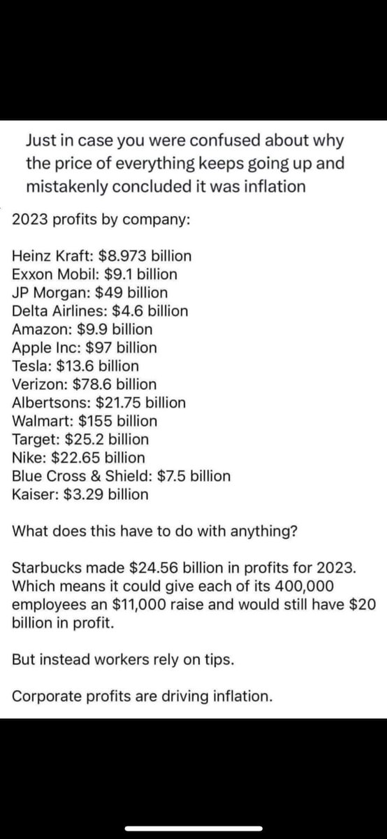 #wtpBLUE Inflation is not the cause of higher prices. Corporate greed and price gouging are the cause of the undo financial burden on consumers. Blame the corporations, not the government.