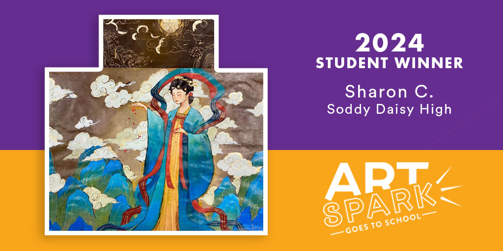 🤩 Shoutout to Sharon from Soddy-Daisy High who created this stunning artwork for #EPB #ArtSpark Goes to School! Sharon's work will be featured along with this year’s other winning pieces on utility boxes around Chattanooga. 🎨 Explore more #StudentArt ➡️ epb.com/artspark