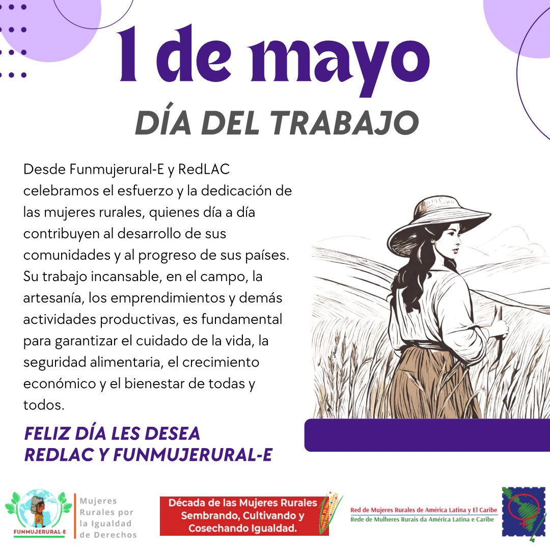 🌟💪 En el #DíaDelTrabajador, celebramos el esfuerzo y dedicación de las mujeres rurales. Su labor es fundamental para el desarrollo y bienestar de todos. ¡Gracias por su incansable contribución! 👩‍🌾👏 #MujeresRurales