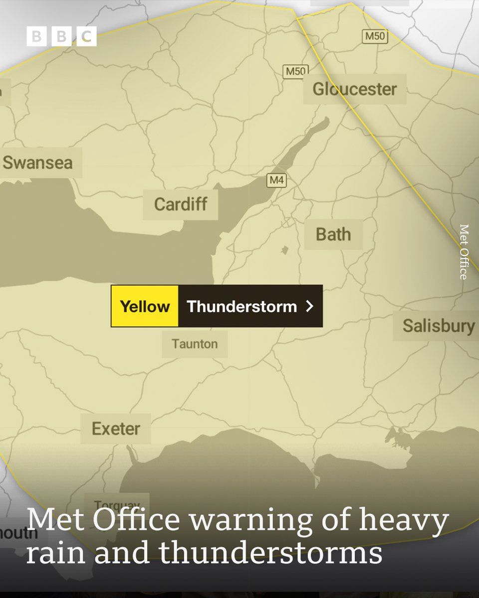 It's going to be a stormy night ⛈️ More details of the weather warning ➡️ bbc.in/4dlSAkn