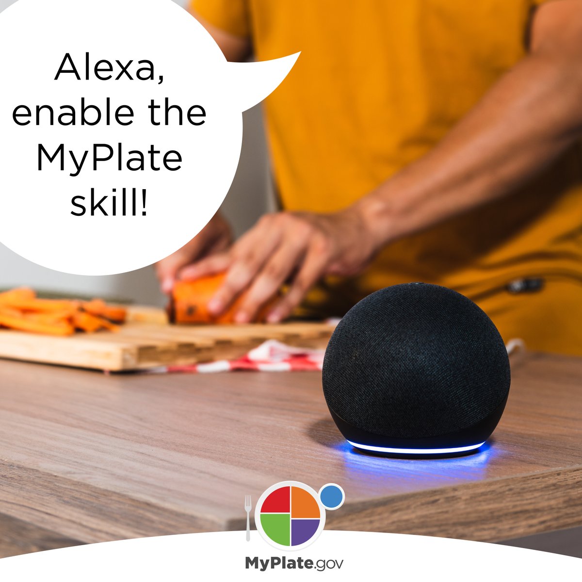 Did you know #MyPlate is on #Alexa? You can get nutrition information based on your age and life stage - whether you’re looking for food recommendations for a toddler, an older adult, or anyone in between. bit.ly/44g5IDR #MyPlateOnAlexa #AlexaSkills