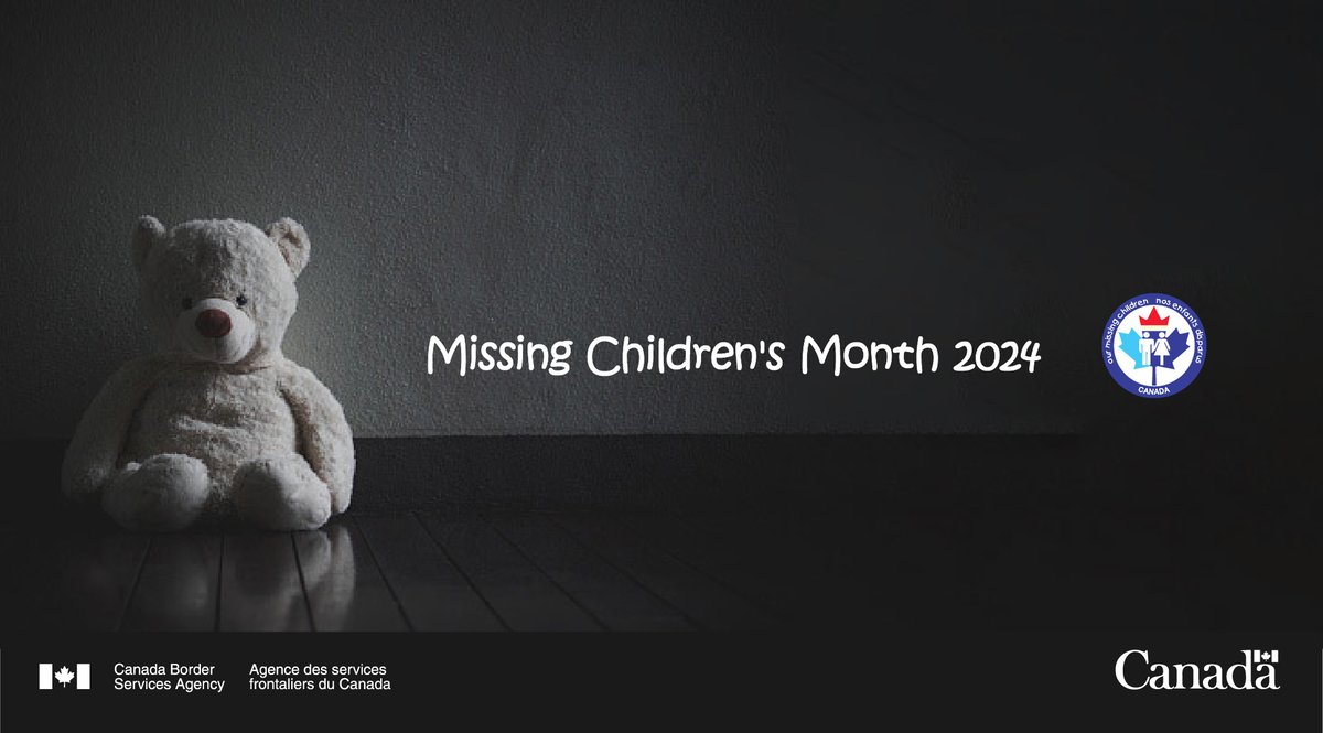 May is Missing Children’s Month. The #CBSA and our partners help bring missing, abducted and exploited children to safety. Learn more: cbsa-asfc.gc.ca/prog/misch-end… @GAC_Corporate @JusticeCanadaEN @rcmpgrcpolice