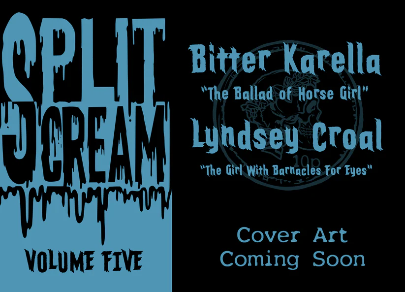 🥁 Ahoy, you can now pre-order the next Split Scream from @TenebrousPress which includes my coastal weird horror novelette The Girl With Barnacles For Eyes paired with the very cool sounding The Ballad of Horse Girl by @bitterkarella! Check it out!👇 🖤🌊store.tenebrouspress.com