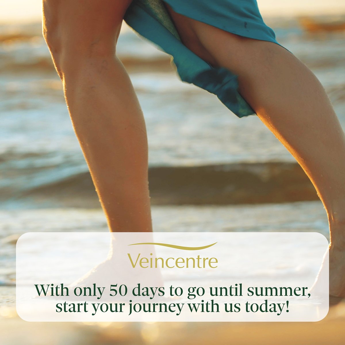 With just 50 days to go until summer, now is the perfect time to book your Veincentre consultation with one of our specialist consultants. ⛱️🦵 Be happy with your legs again and give our friendly advisers a call. #varicoseveins #threadveins #summer #veinhealth