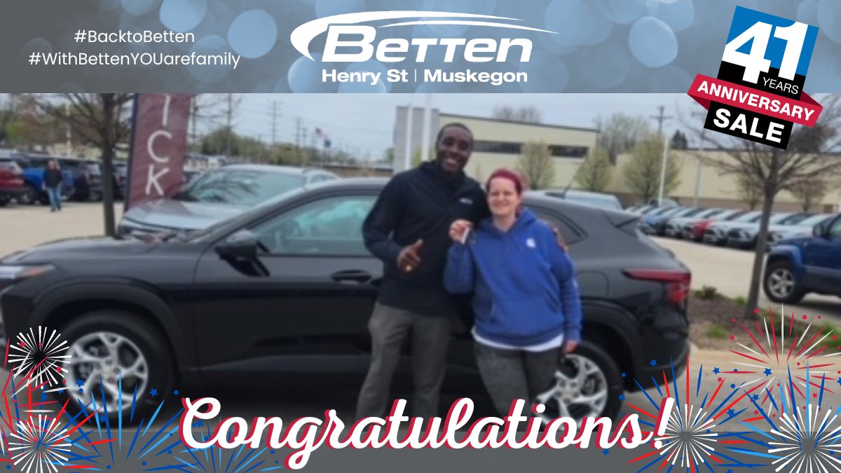 Congrats to Abigail Capizzi on your 2024 #Chevrolet # #Trax!  Thank you for trusting Brock Williams & the #BettenMuskegon #team.  #TogetherLetsDrive #toosmoove #bestbuyfromBrock #withBettenYOUarefamily #BacktoBetten #BettenCelebrating41yearsservingYOU