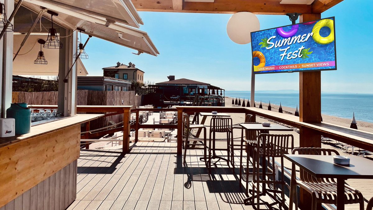 Some of the best commercial spaces, happen to be the sunniest. 🌞 The new Neptune™ Full Sun Outdoor Smart TV is engineered for sunlight spaces like rooftop bars, stadiums, restaurant patios, or anything else. Visit neptuneTV.com to learn more! #smartTV #outdoorTV