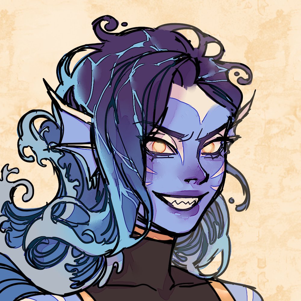 hskachu's tweet image. i love drawing water genasi hair 🌊#dndart #DnDcharacter