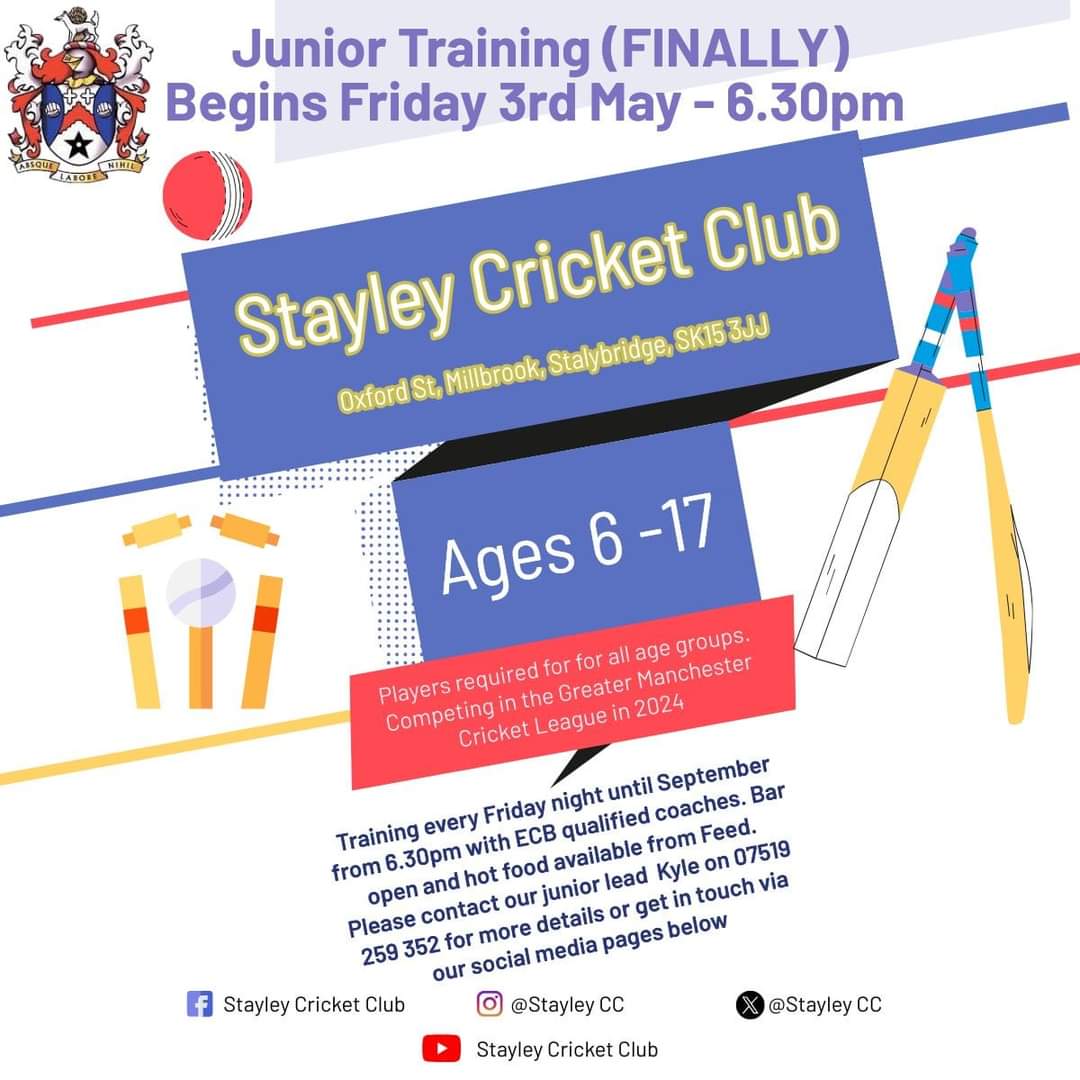 Junior training (finally) returns this Friday 3rd May at 6.30pm. Ladies training will also take place at the same time. New or returning players welcome. Hot food will also be available from Feed.