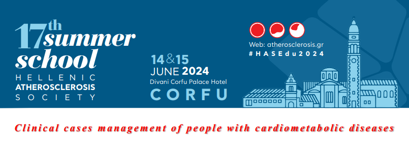 Register today for @HellenicAthero's 17th Summer School on June 14-15, 2024 in Corfu, Greece. Don't miss out on this opportunity to learn about clinical case management of people with cardiometabolic diseases. Learn more & register for #HASEdu2024 ▶️ bit.ly/4cVWpNe