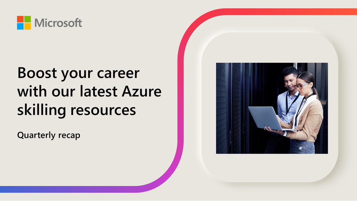 MicrosoftLearn's tweet photo. Are you ready for the latest and greatest on Azure learning resources? 👏

From Microsoft Copilot to mining data with Microsoft Fabric, level up your technical skills with our latest Azure skilling resources: https://t.co/N6MnNz0l2L https://t.co/sKiTzbcsNa