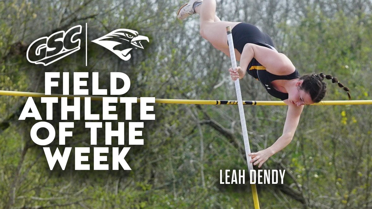 🚨GSC AWARDS🚨 Congratulations to Leah Dendy who was named GSC Field Athlete of the Week‼️ 📰 shorturl.at/tBRV2 #TogetherWeRise