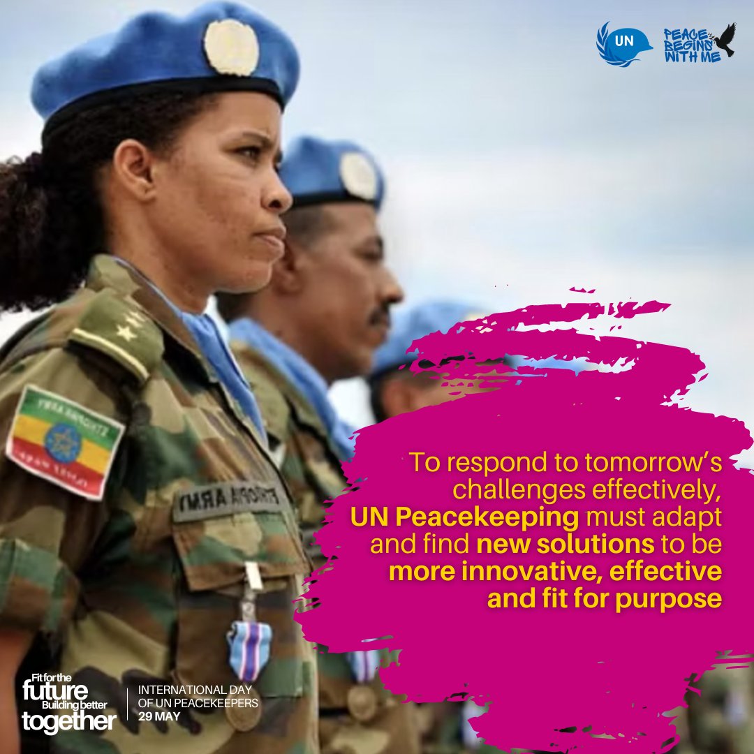 Peacekeepers are on the frontlines of global challenges: from the climate emergency to terrorism & the weaponization of new technologies, @UN Peacekeeping works to ensure the thousands of women & men deployed to serve for peace can safely respond to these new threats. #PKDay