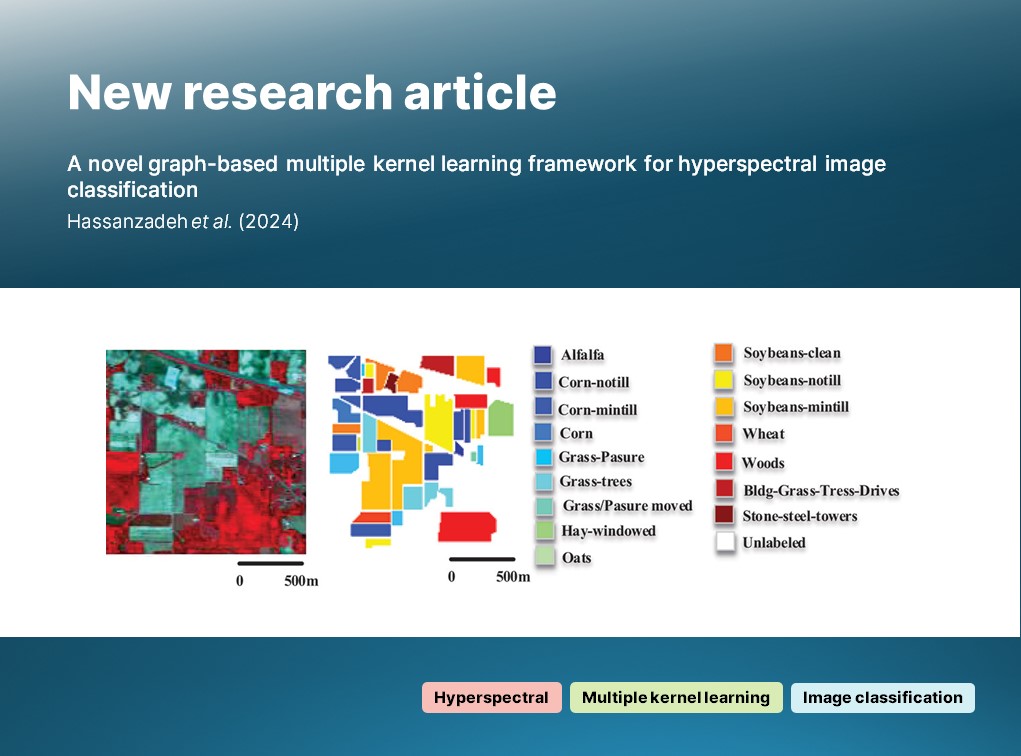 🔔 New article: 

Hassanzadeh et al. introduce a novel, graph-based, multiple kernel learning (#GMKL) for the #classification of #hyperspectral images.

🔗 doi.org/10.1080/014311…

#IJRS #RemoteSensing #MultipleKernelLearning