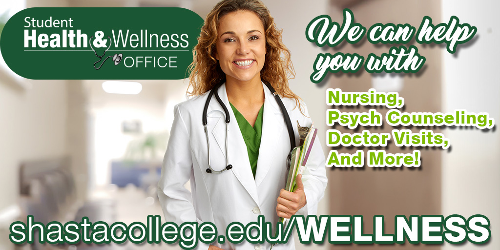 May is Mental Health Awareness Month, your Mental Health is important! The Student Health & Wellness office is here to support you with psychological counseling and mental health. Complete a Request for a Consultation to see the Psychological Counselor. shastacollege.edu/wellness