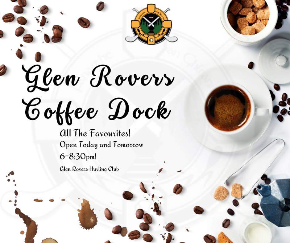 Our Minors are playing Ballyhea at 7pm across the road and Minor Hurlers play Inniscarra in middle field but Tea, Coffee and Delicious Hot Chocolate will be available in our Coffee Dock......keep the hands warm. 💚🖤💛