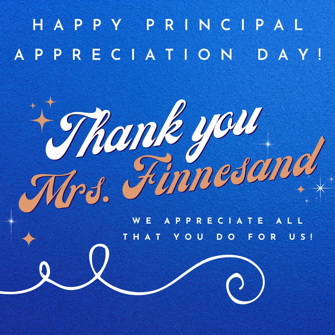 Hey STUCO!!! Today is Principal Appreciation Day!! Thank you so much to our amazing Principal MRS. FINNESAND! We appreciate everything you do for our school community! Seven Lakes wouldn’t be the same without you! @kfinnesand ✨🧡💙