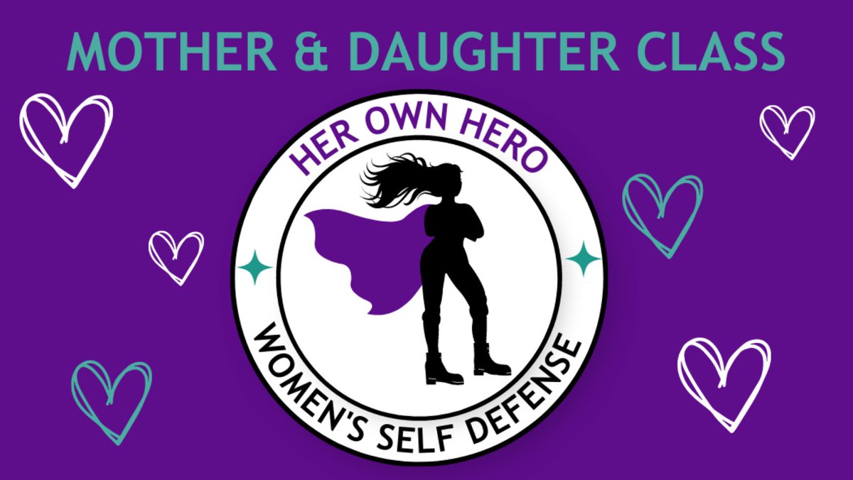 Her Own Hero Mother's Day Class! Coming Saturday, May 11 from 9am - 1pm. This special class is for mothers and daughters to feel empowered together. This is a free class open to all women (15+) regardless of previous experience or fitness level. REGISTER: rb.gy/9cr4vf