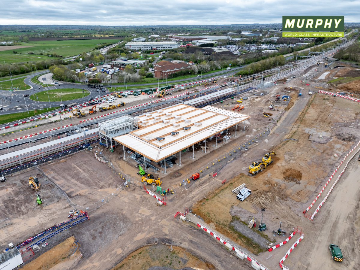 #BeaulieuParkStation in full glory. The structure for the new footbridge can be seen taking shape in the top left corner of the station building. The two new footbridges are planned to be installed later this May. @MurphyGroup1951 @GreaterAngliaPR