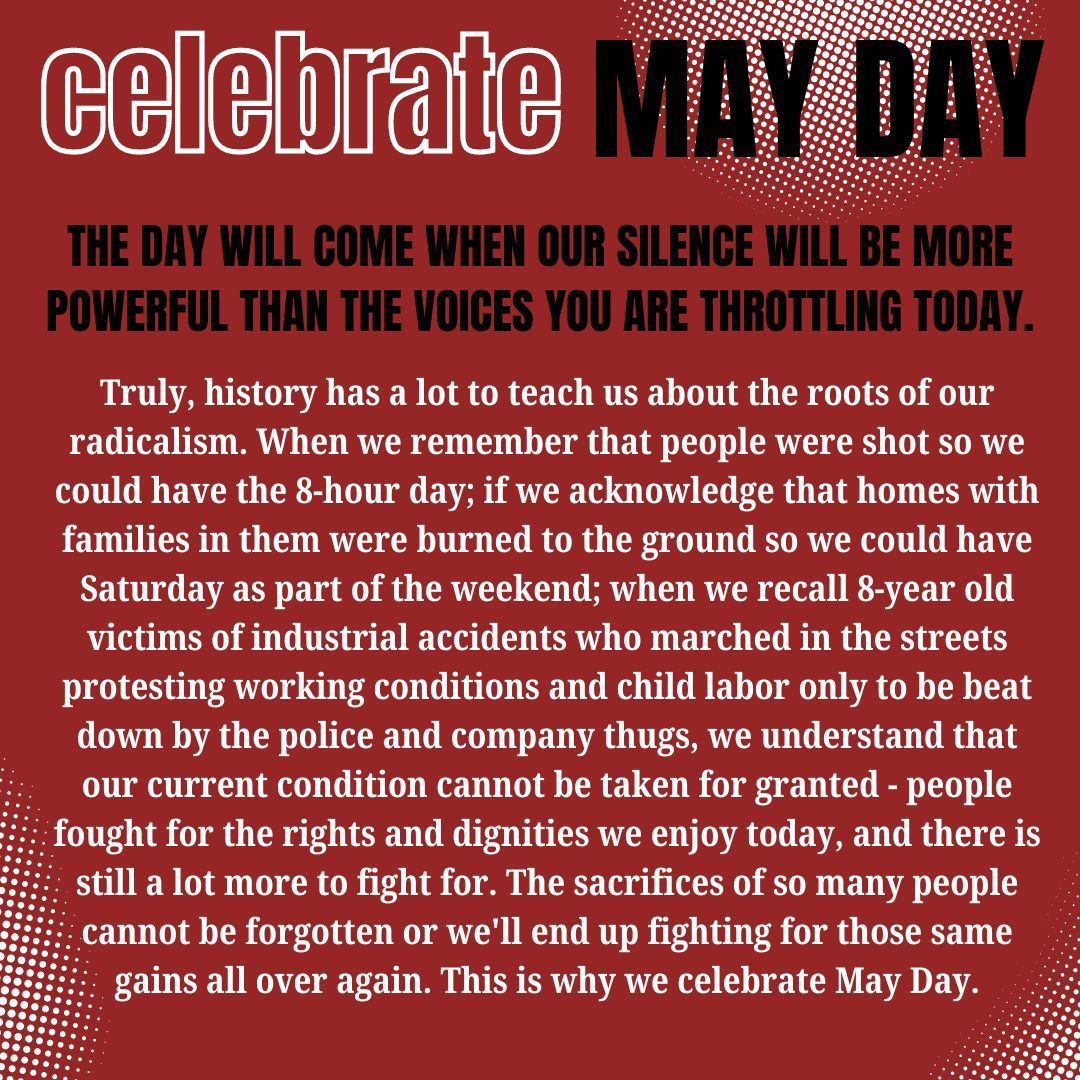 Happy May Day, and solidarity to workers everywhere! (Quote from 1993 IWW article by Eric Chase, “The Brief Origins of May Day”) Today is the last day of the Labor Sale. Get 40% off all Labor Studies titles and 25% off all labor tees when you use the code ABOLISH WORK .