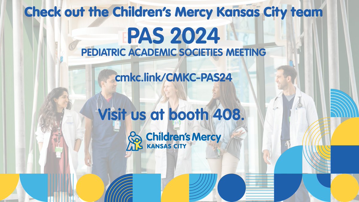 Going to @PASMeeting? Stop by our #ChildrensMercy booth #408 to meet the team and learn about our 75+ posters and presentations and enjoy our sponsored coffee break on Friday! #PAS2024 #PASMeeting