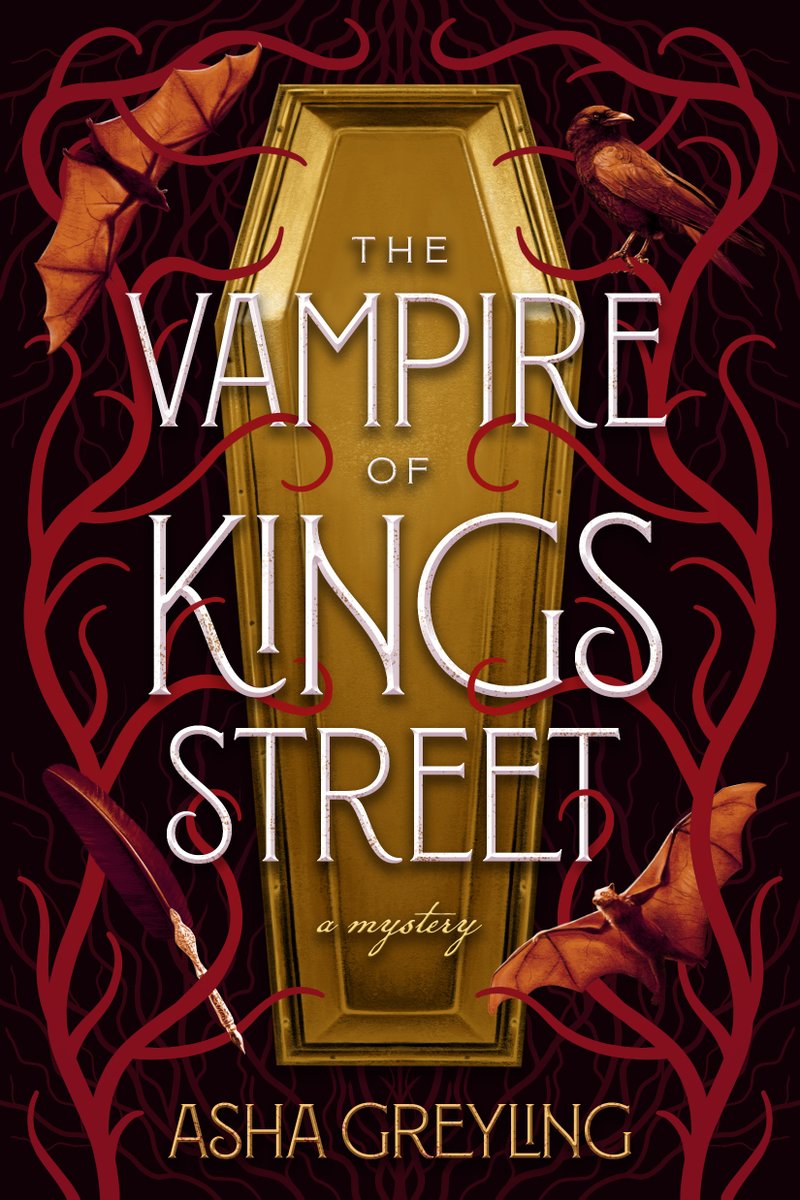 I'm so excited to share the cover of @AshaGreyling's debut historical mystery (with vampires!), THE VAMPIRE OF KINGS STREET. Coming this fall from @crookedlanebks! Can't wait for everyone to read it! @TheTobiasAgency
