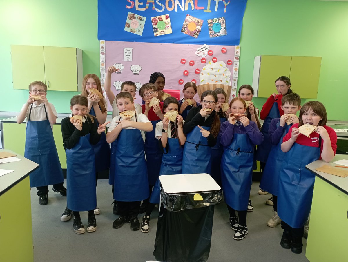 🍕🌟 Yesterday &amp; today in the department, P7 students rocked the kitchen making TikTok wrap pizzas! Their mission: to make veggies more fun for primary school pupils…They nailed it! We only managed to grab two class photo ☹️

We can’t wait to welcome you all to S1 in August! 🎉