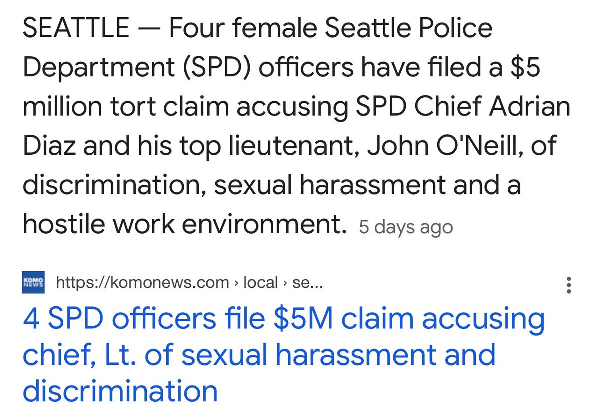 Two things.  

1.  What man in his right mind would want to work law enforcement in Seattle

2.  Has the women in law enforcement experiment failed?