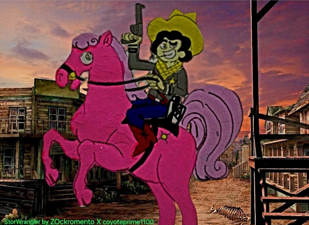 Steven on wild west (w/Amethyst)
#StevenUniversefanart #StevenUniverseFuture #stevenuniverse #Amethyst #wildwest #Cowboy