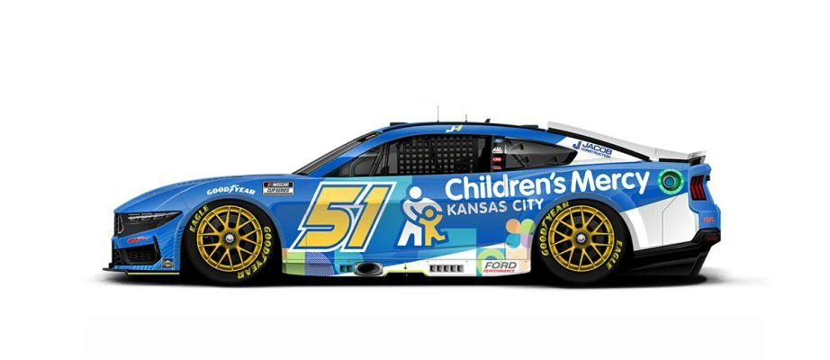 Brad Keselowski, Riley Herbst, Chris Buescher and Justin Haley's schemes for the NASCAR Cup Series race at Kansas