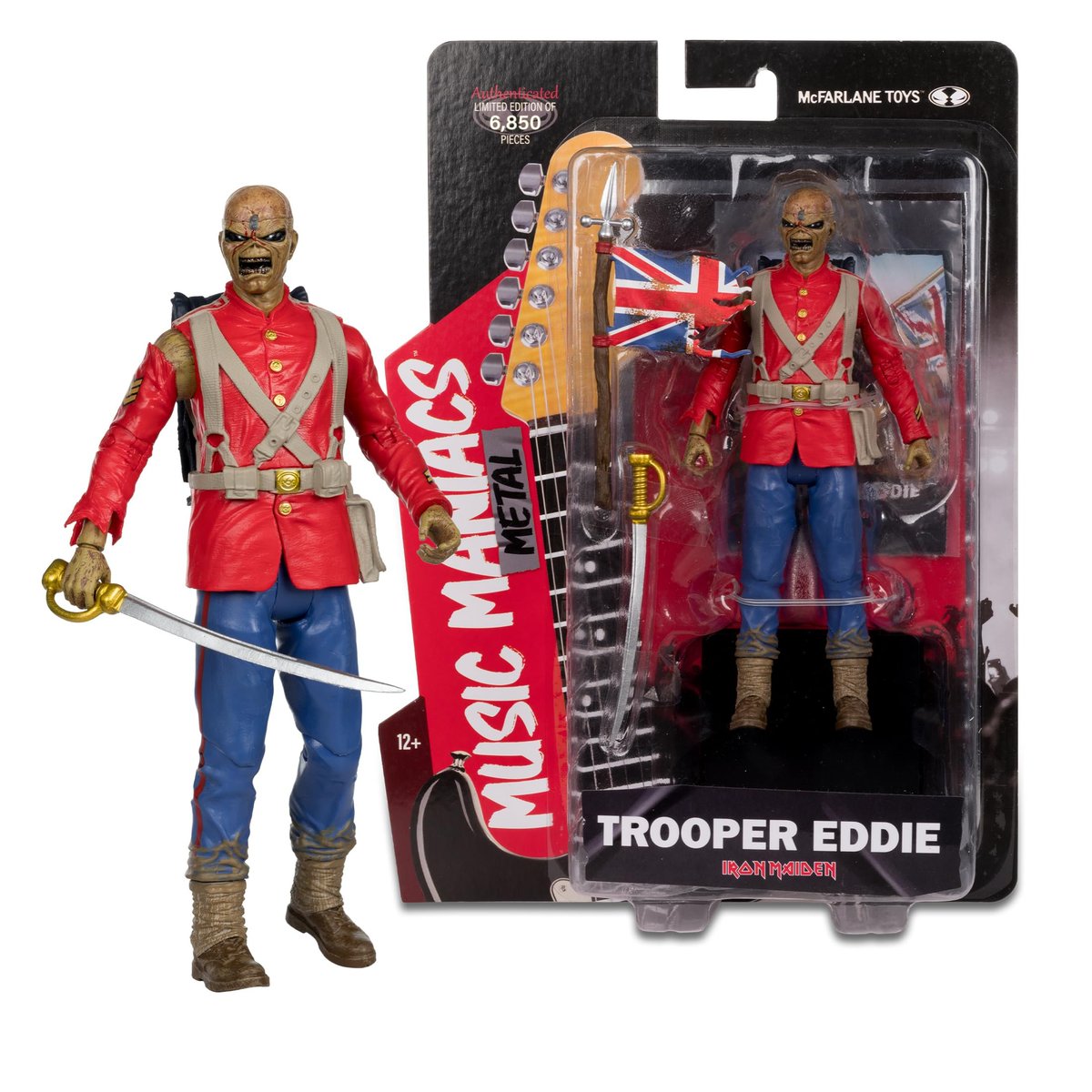 McFarlane Toys Music Maniacs 6' Iron Maiden's Trooper Eddie is up for preorder on Amazon ($24.99) - amzn.to/4b0xab6 #ad