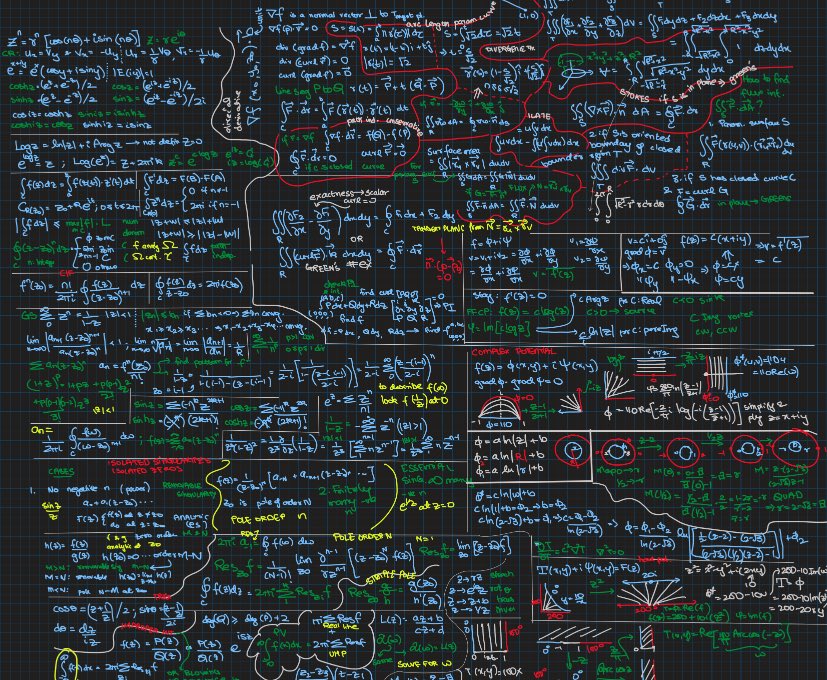 Crib sheet for my Math exam looked pretty :) #complexanalysis #vectorcalculus #potentialtheory