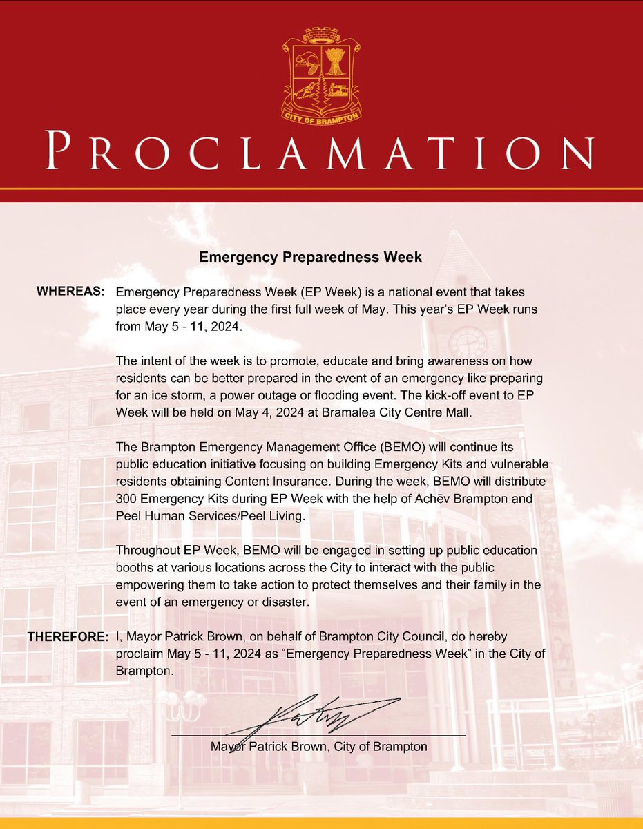 ⚠️ It's Emergency Preparedness Week, May 5-11, 2024. This year’s theme is “Plan for every season”. Be ready for any situation by prioritizing preparedness and safety in your homes and communities. #EPWeek2024 #BePrepared   Photo 5: Business Continuity & Resilience Week – May…