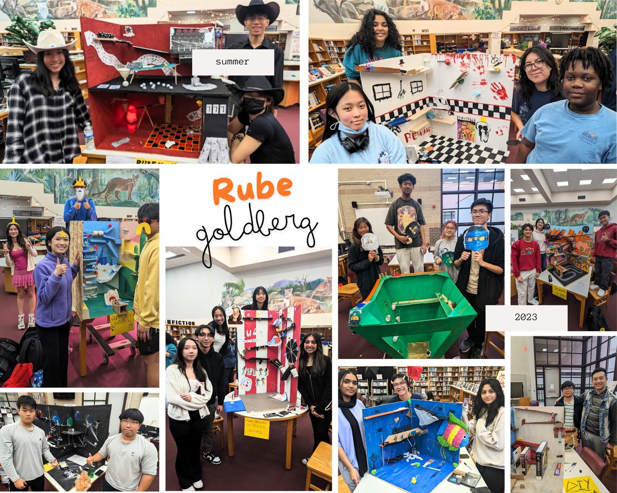 High School Rube Goldberg 2024! Our #Kempner #Physics students created amazing #rubegolderg projects! @KBirdPhysics @KHS_Cougars @FBISD_Libraries @FortBendISD #librarylife #highschoollibrary #morethanbooks #lovelibrariesKempner