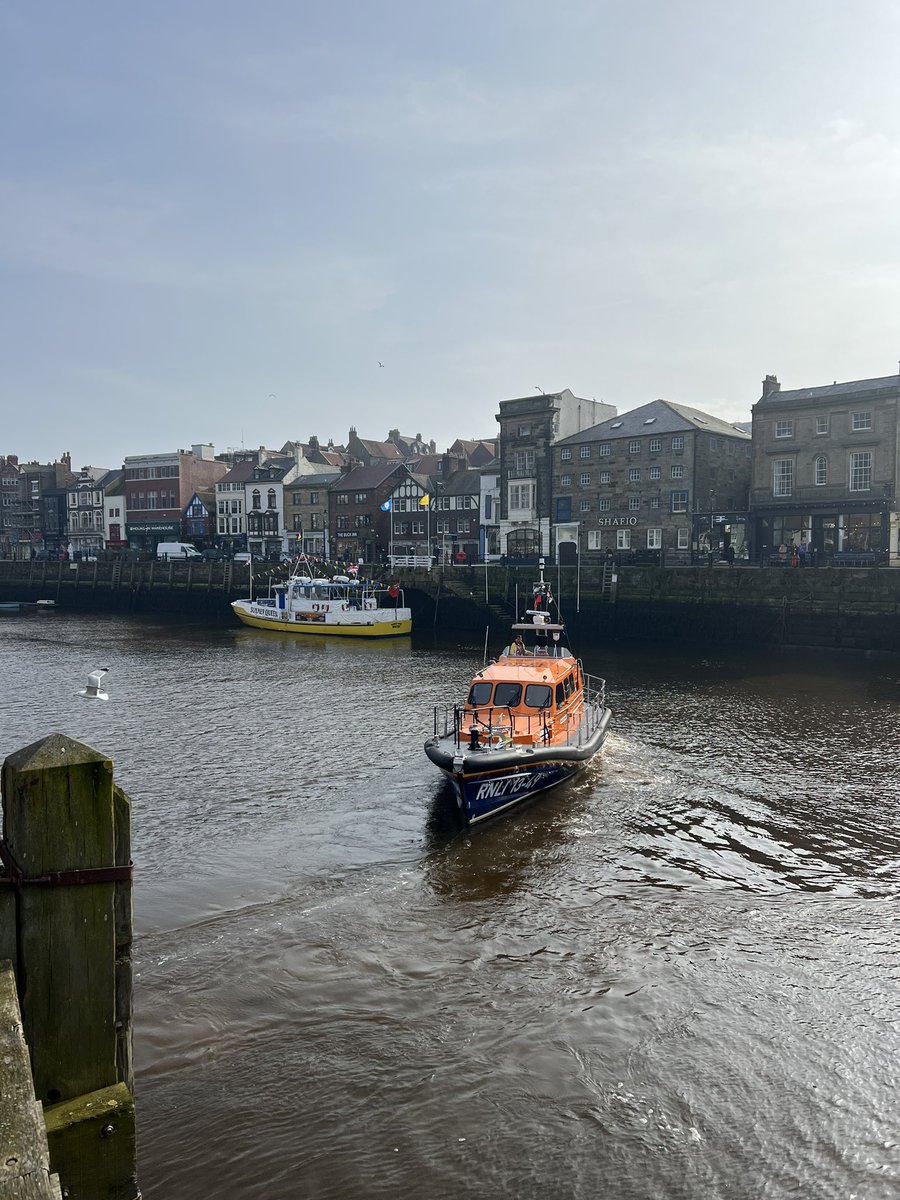 Whitby RNLI lifeboat 13-49 heading out on training exercise this evening