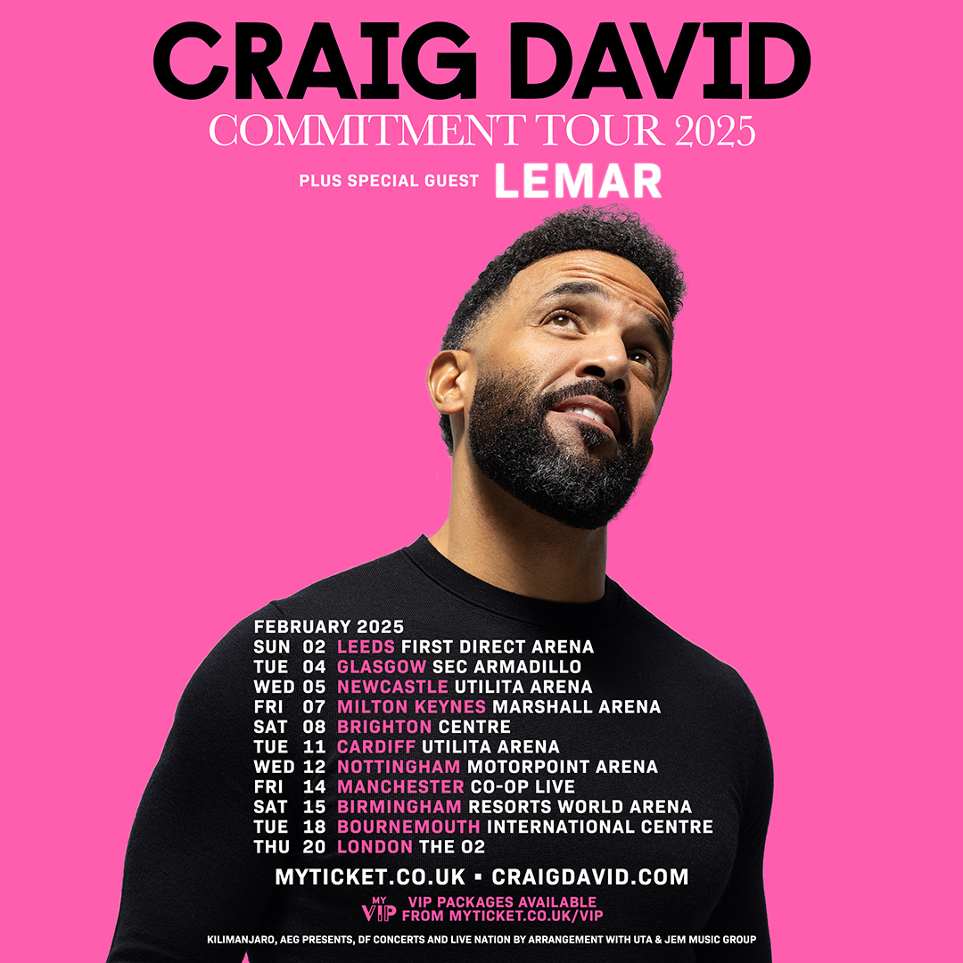 Get ready, Milton Keynes! Craig David's Commitment Tour 2025 is coming to Marshall Arena and YOU can get your tickets first!🔥 Presale starts in ONE hour... 🗓️ Thur, 2nd May 2024 @ 10 AM 🎟️ eticketing.co.uk/stadiummk/even… For accessible tickets please contact the Box Office.