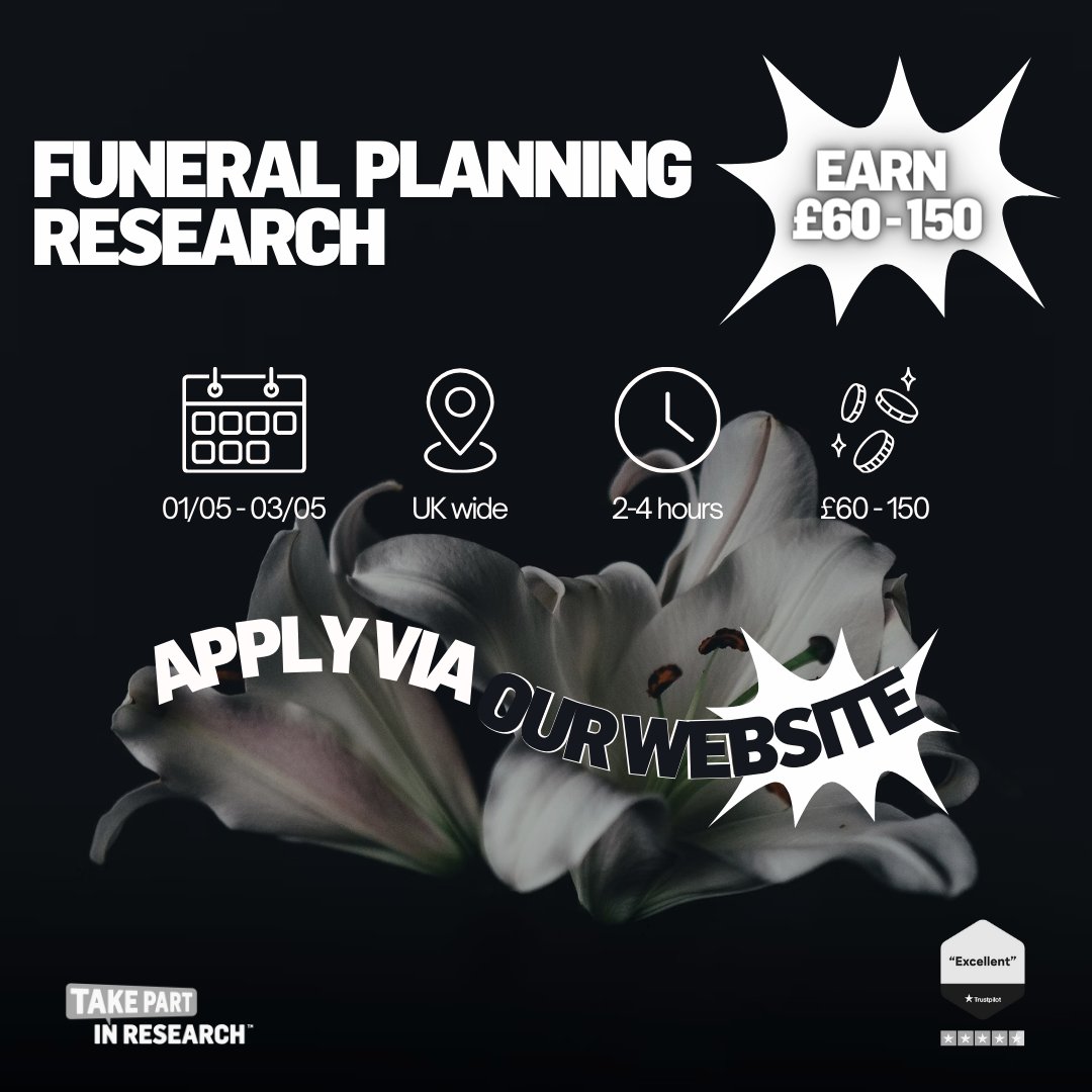 We are exploring the sensitive topic of funeral planning experiences, inviting individuals to share their perspectives. Participate in our paid market research and get paid for sharing your opinions!💸 Sign up today on our website! ow.ly/vBMK50Rtrtx #marketresearch #mrx