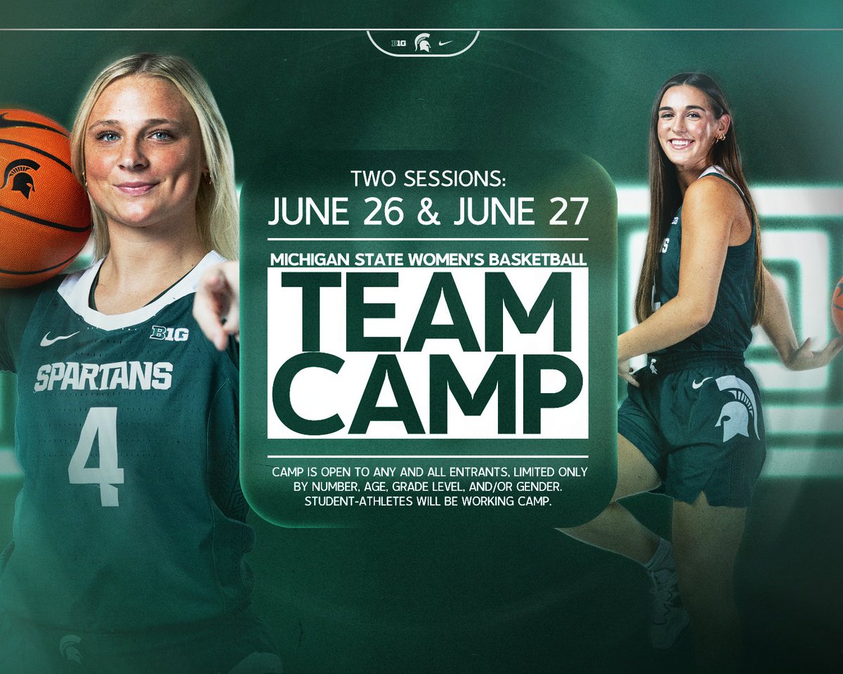 Register now for our Summer 2024 Team Camp dates! We'd love to see your squad June 26-27!🏀 🔗…nsbasketball.spartansportsclinics.com #GoGreen